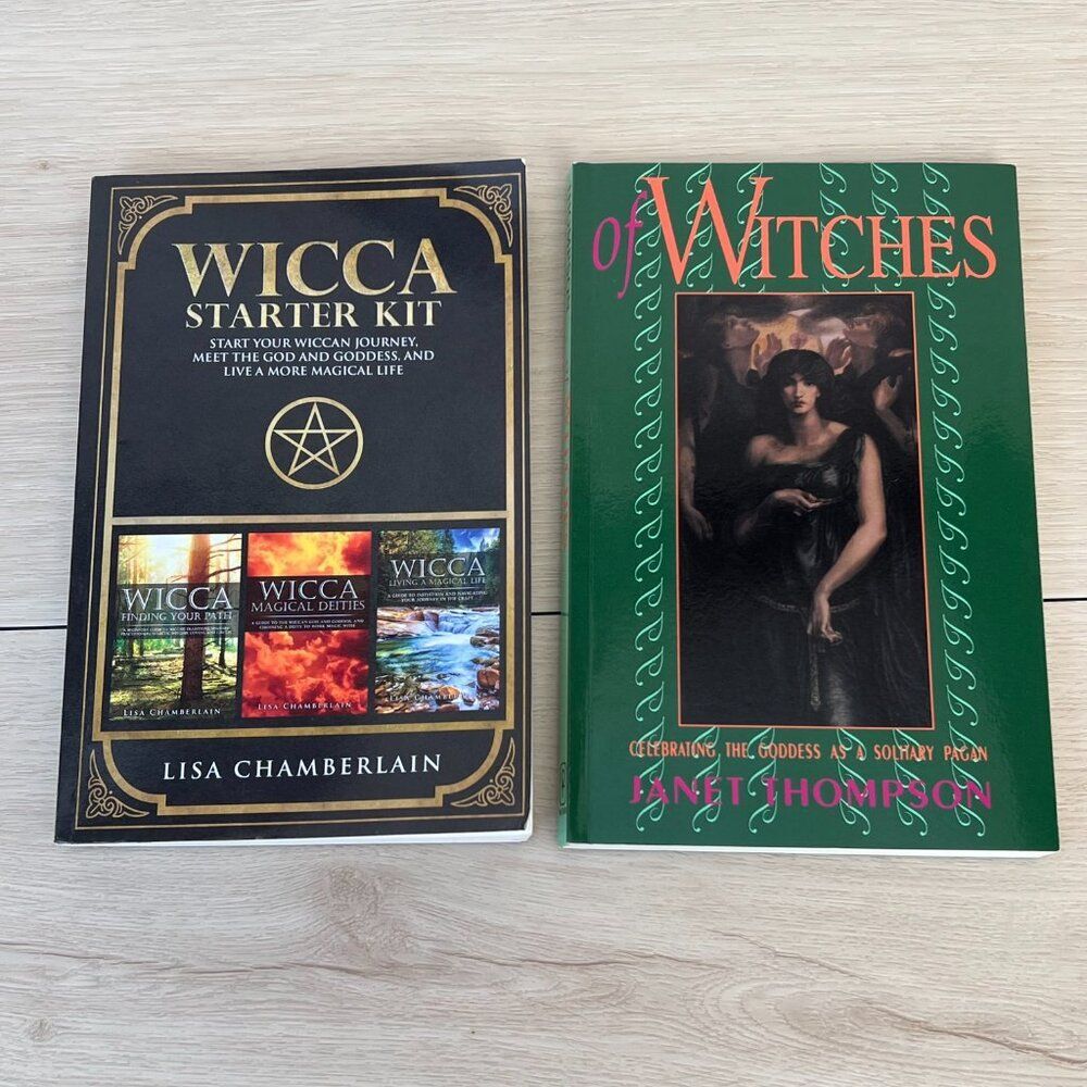 Bundle of (2) Paperback Books: Wicca Starter Kit & Of Witches / Wiccan History